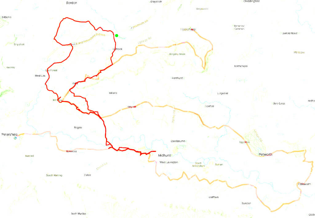 overlayed strava route onto the serpent trail route.