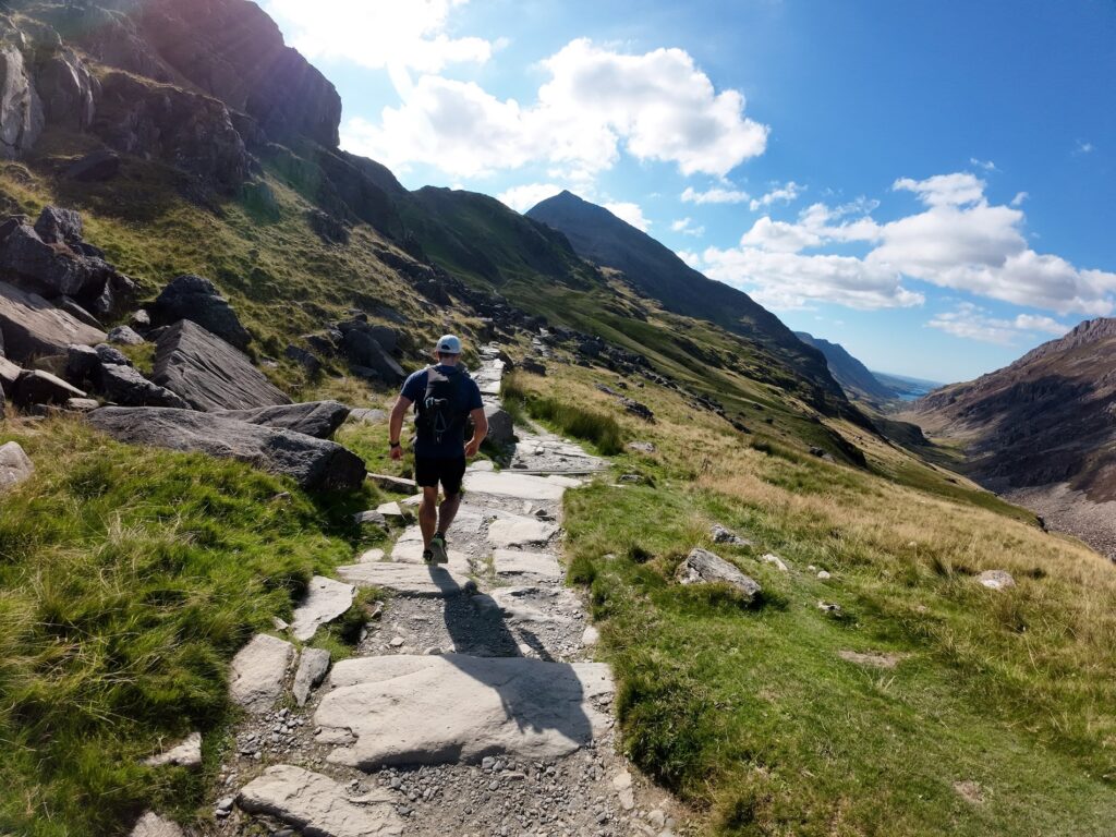the trail leaving Pen-y-Pass