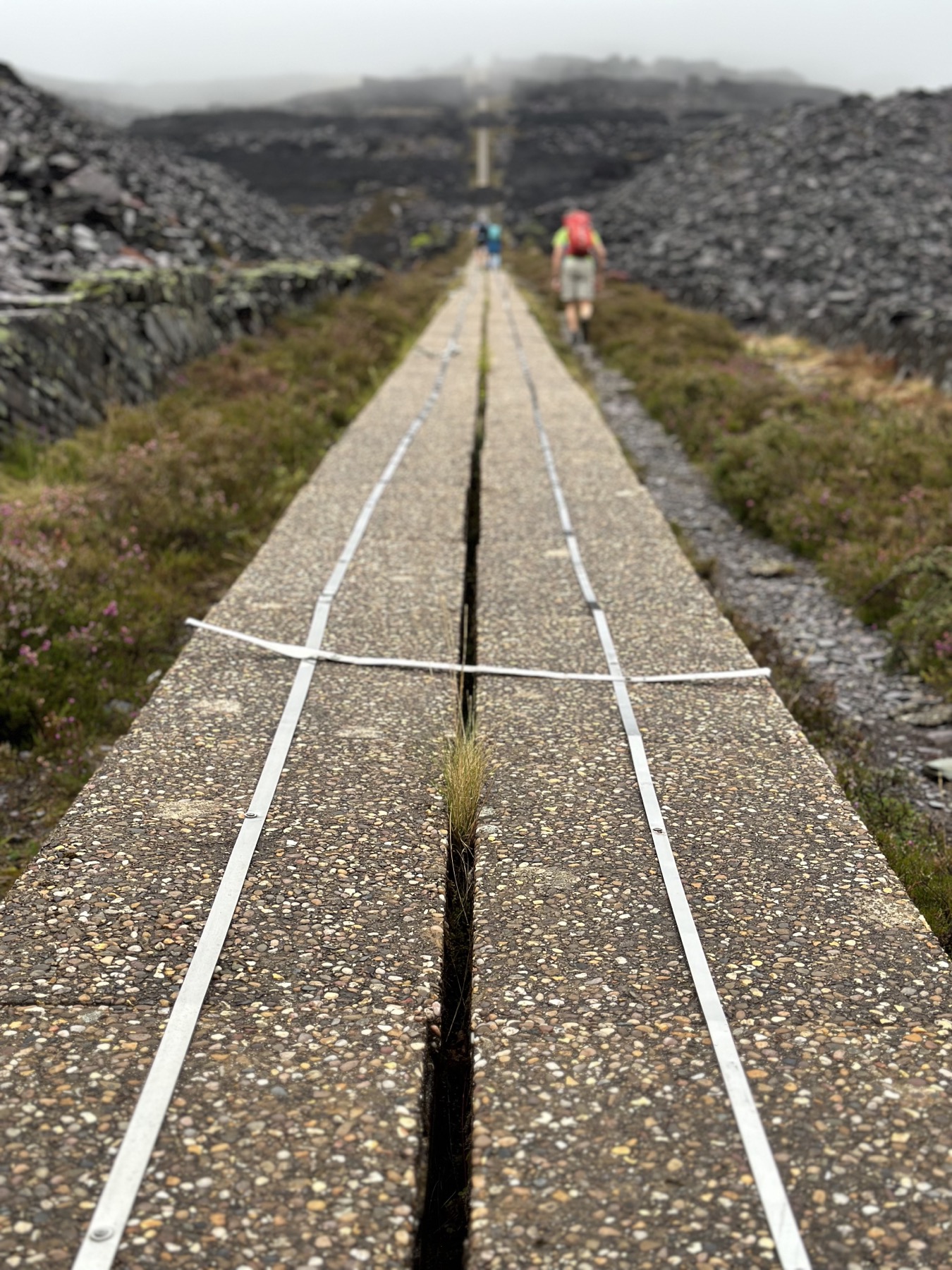 the long ramp up through the slate quarry