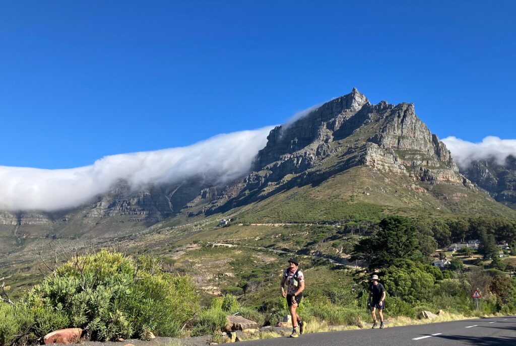 Running up to Signal hill on the 13 Peaks Challenge